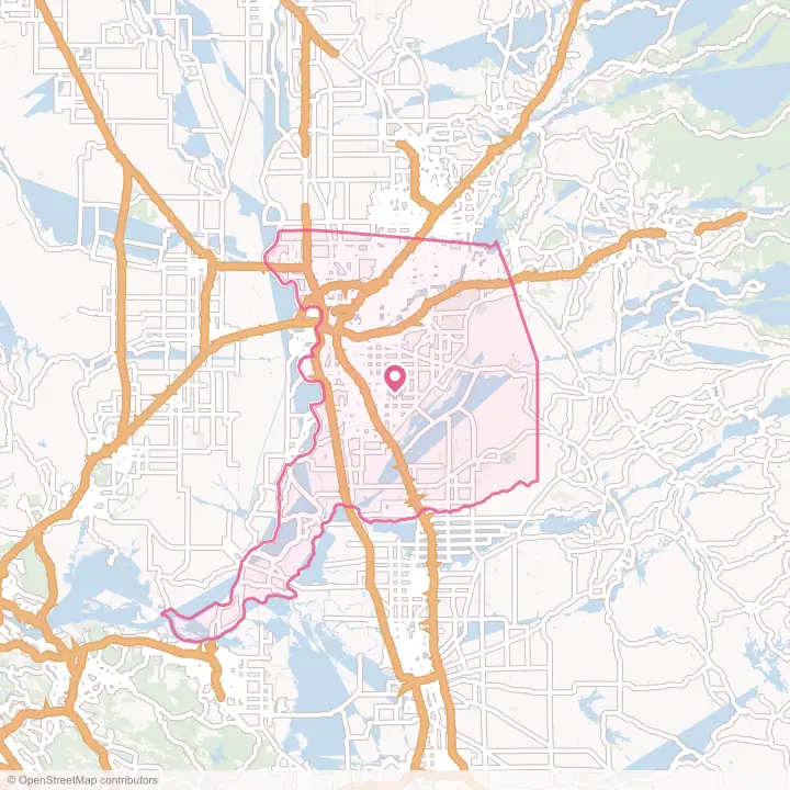 Map of the flower delivery area in Sacramento County, California
