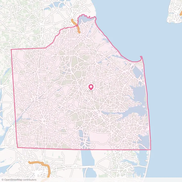 Map of the flower delivery area in Sussex County, Delaware