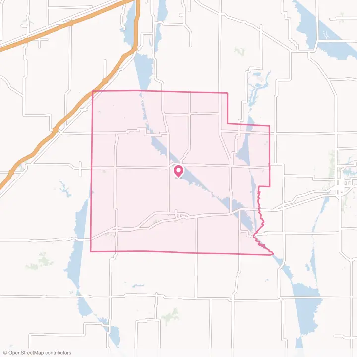 Map of the flower delivery area in Clay County, Illinois