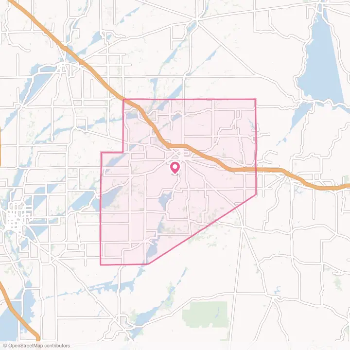 Map of the flower delivery area in Decatur County, Indiana
