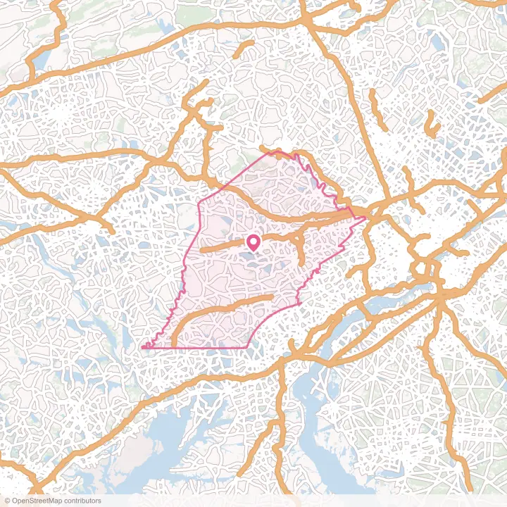 Map of the flower delivery area in Chester County, Pennsylvania