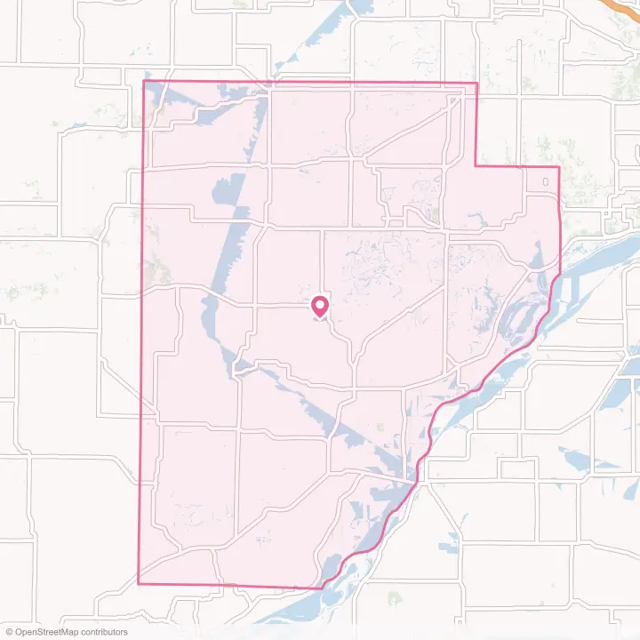 Map of the flower delivery area in Fulton County, Illinois