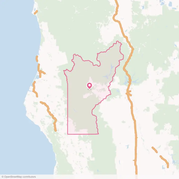 Map of the flower delivery area in Trinity County, California
