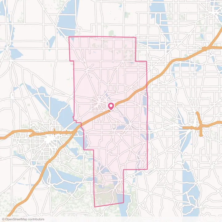 Map of the flower delivery area in Ashland County, Ohio