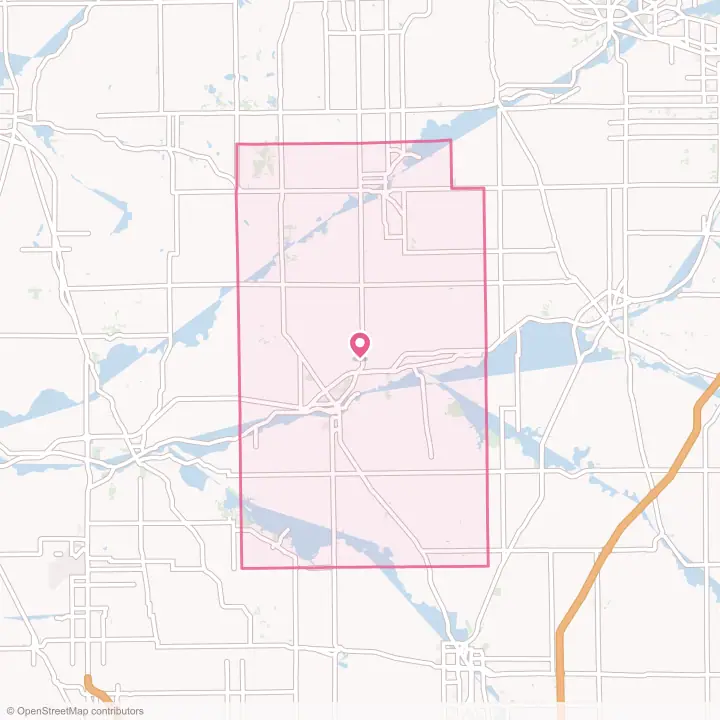 Map of the flower delivery area in Wabash County, Indiana