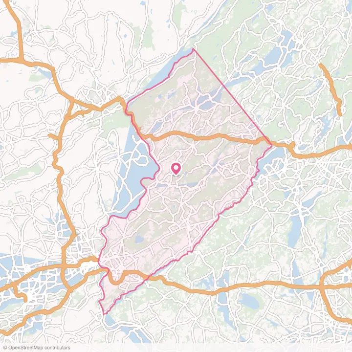Map of the flower delivery area in Warren County, New Jersey