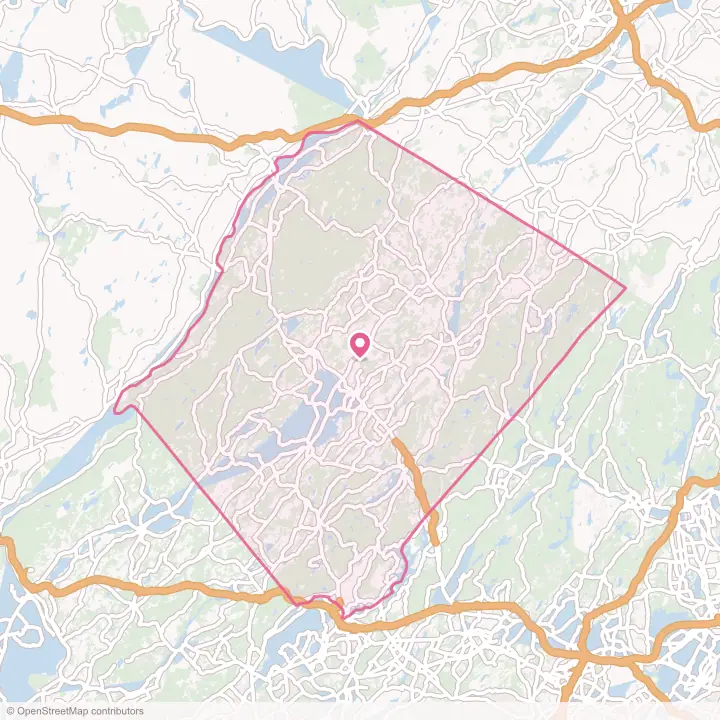Map of the flower delivery area in Sussex County, New Jersey