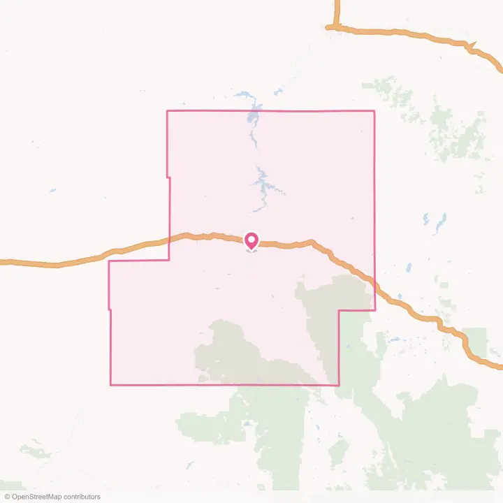 Map of the flower delivery area in Carbon County, Wyoming