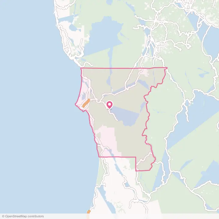 Map of the flower delivery area in Del Norte County, California