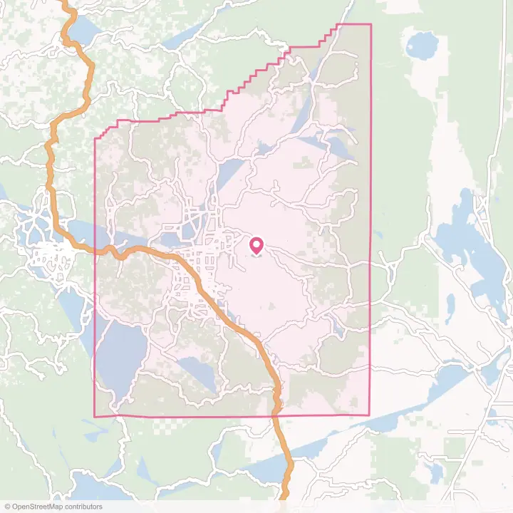 Map of the flower delivery area in Jackson County, Oregon