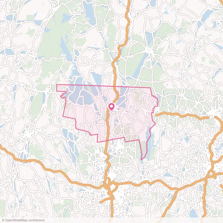 Map of the flower delivery area in Franklin County, Massachusetts