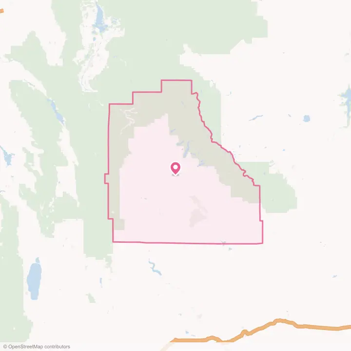 Map of the flower delivery area in Sublette County, Wyoming