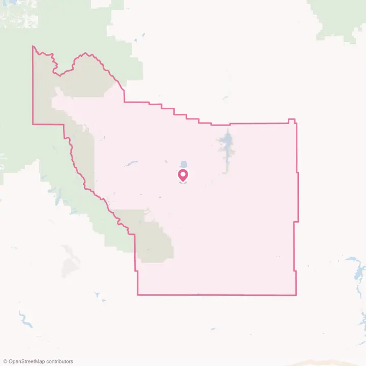 Map of the flower delivery area in Fremont County, Wyoming