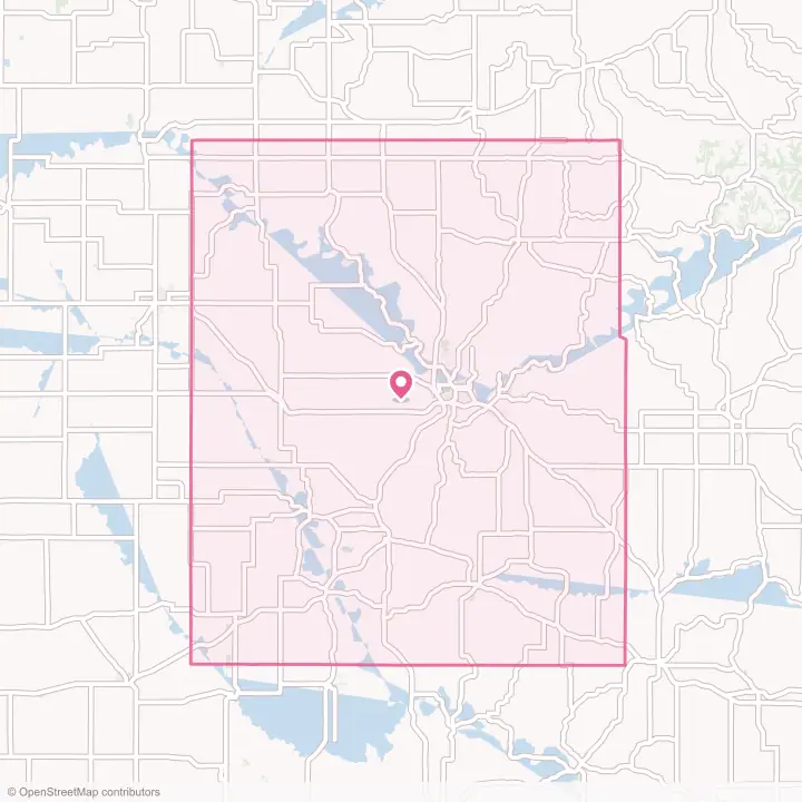 Map of the flower delivery area in Winneshiek County, Iowa