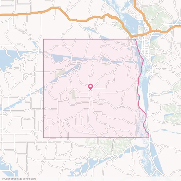 Map of the flower delivery area in Houston County, Minnesota