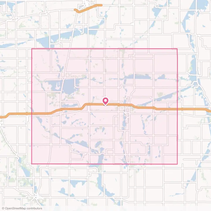 Map of the flower delivery area in Martin County, Minnesota