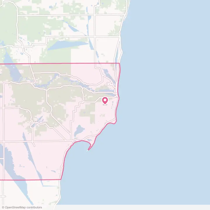 Map of the flower delivery area in Iosco County, Michigan