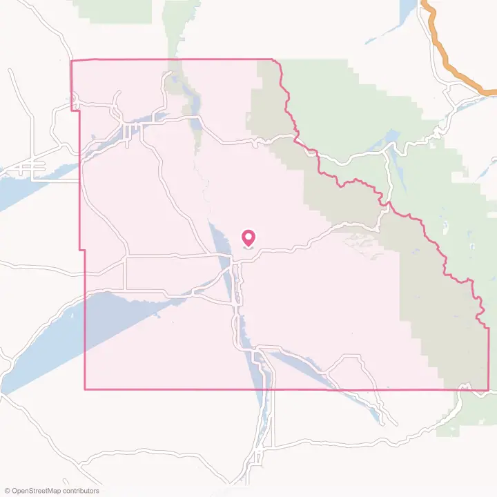 Map of the flower delivery area in Big Horn County, Wyoming