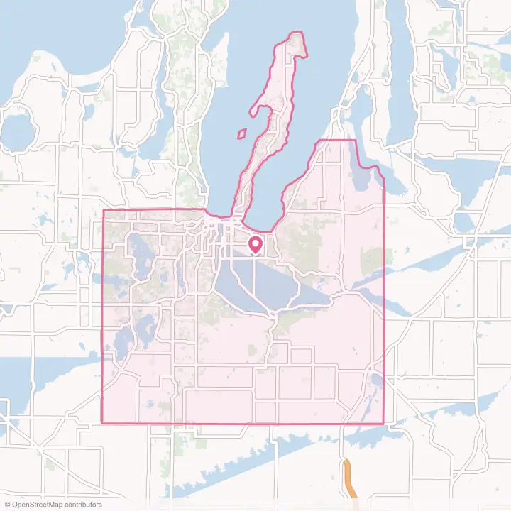 Map of the flower delivery area in Grand Traverse County, Michigan