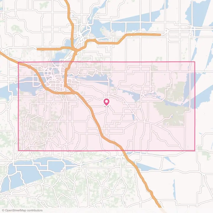 Map of the flower delivery area in Eau Claire County, Wisconsin