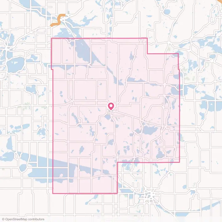 Map of the flower delivery area in Meeker County, Minnesota