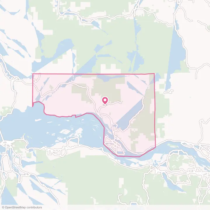 Map of the flower delivery area in Wahkiakum County, Washington