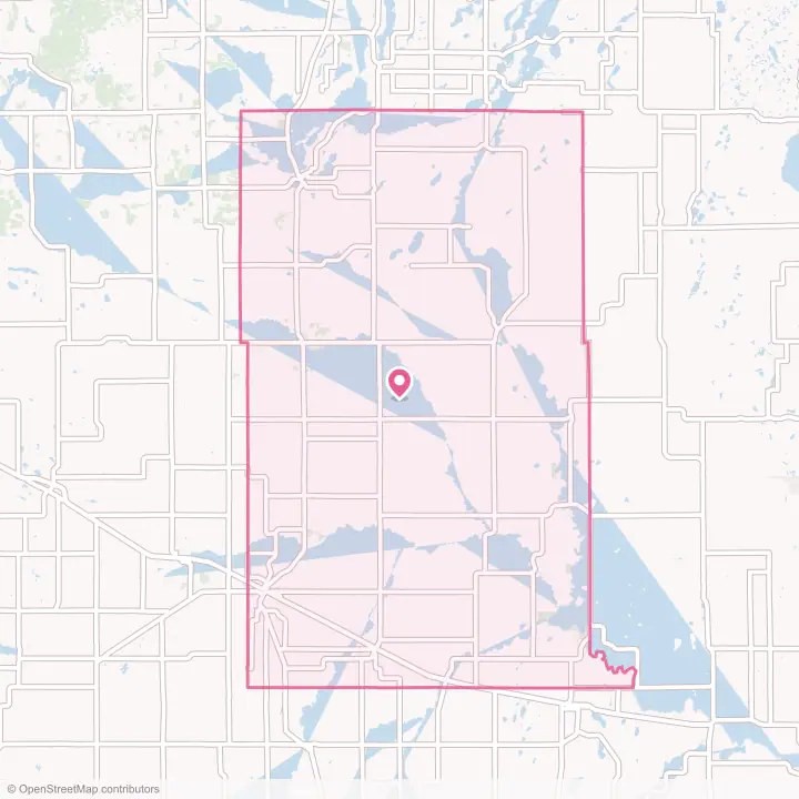 Map of the flower delivery area in Wadena County, Minnesota