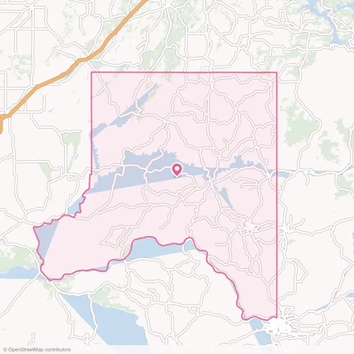 Map of the flower delivery area in Whitman County, Washington