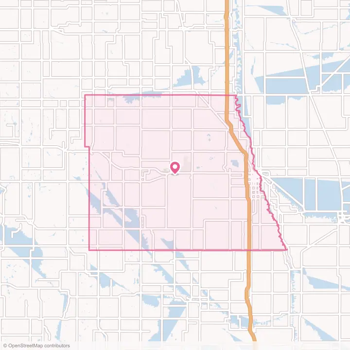 Map of the flower delivery area in Grand Forks County, North Dakota