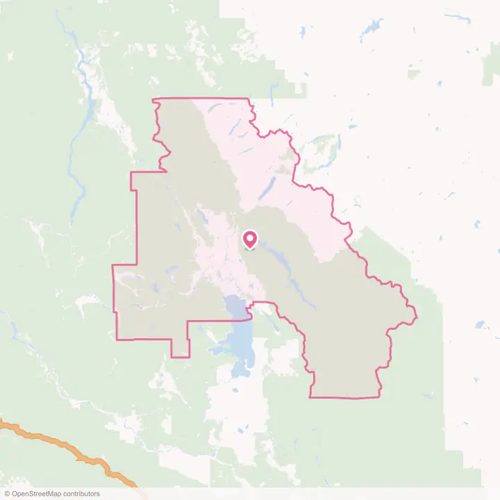 Map of the flower delivery area in Flathead County, Montana
